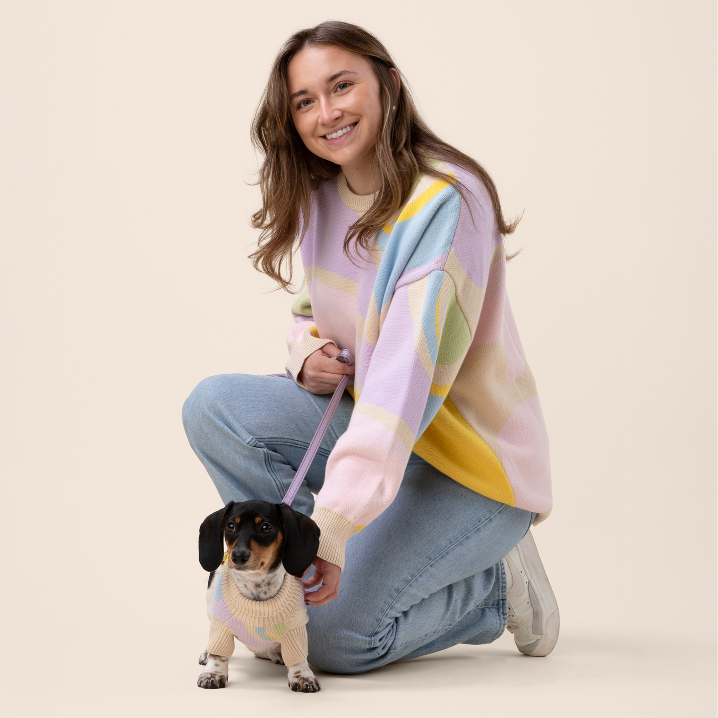 Wavy Cotton Matching Sweater For Pet and Pet Owner