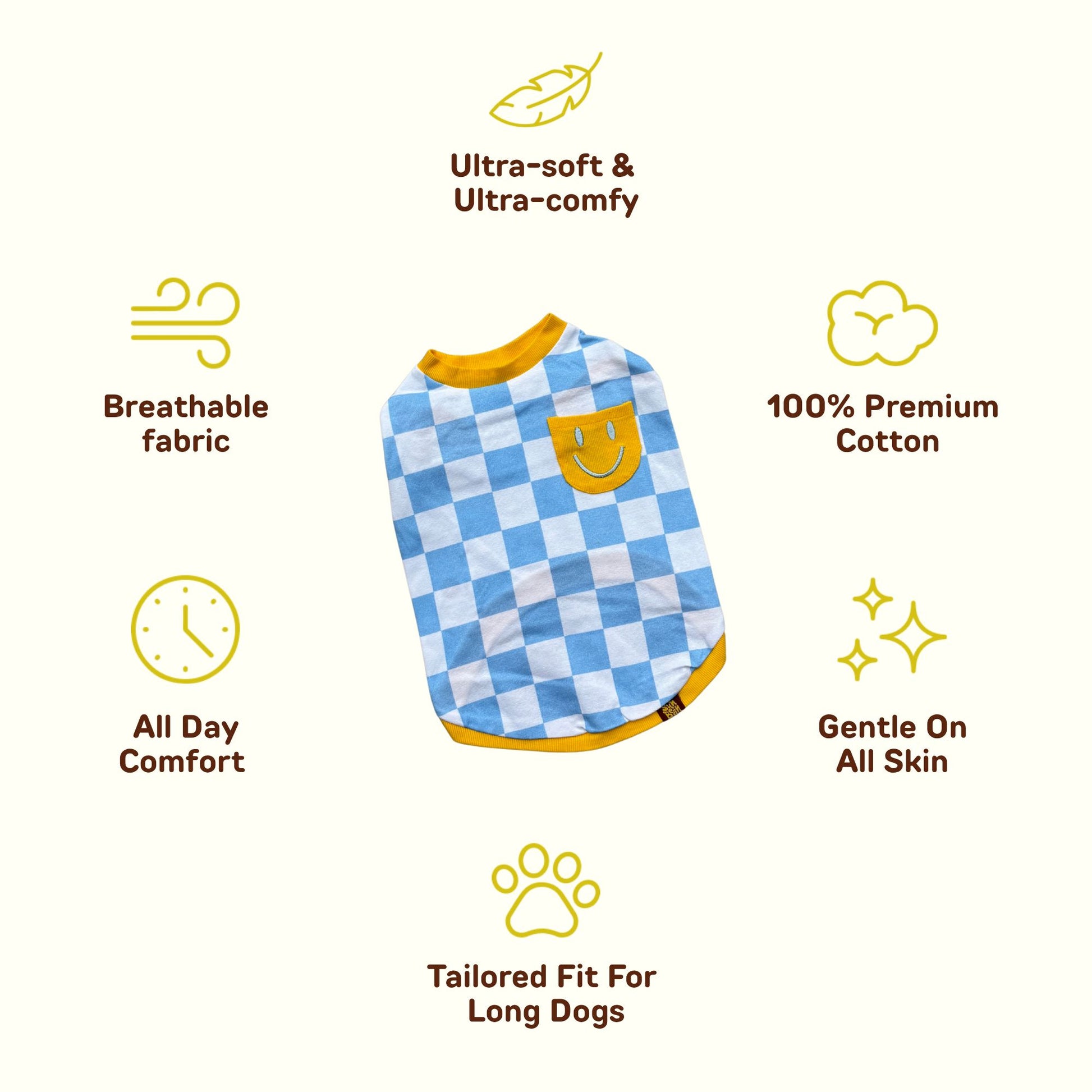 Cotton Smiley Matching Tee For Dog and Dog Parents Sunbean