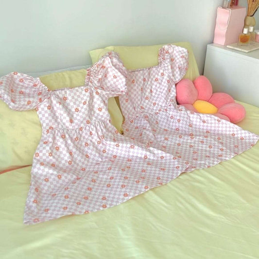 Floral Puff Sleeves Dress Sunbean