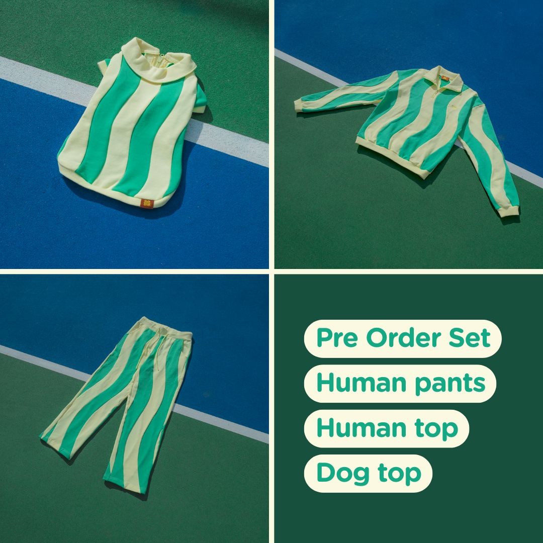 *Pre Order* Ziggy Cotton Quarter Zip Dog and Dog Owner Matching Set Sunbean