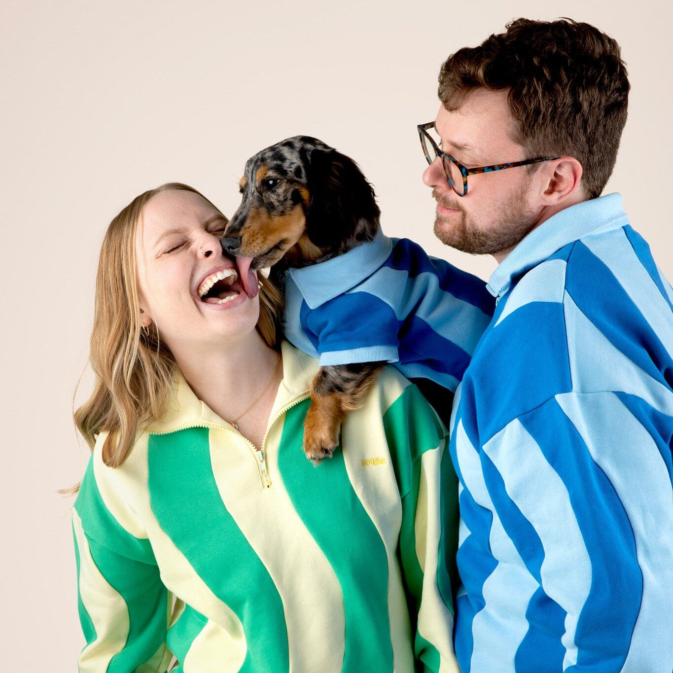 *Pre Order* Ziggy Cotton Quarter Zip Dog and Dog Owner Matching Set Sunbean