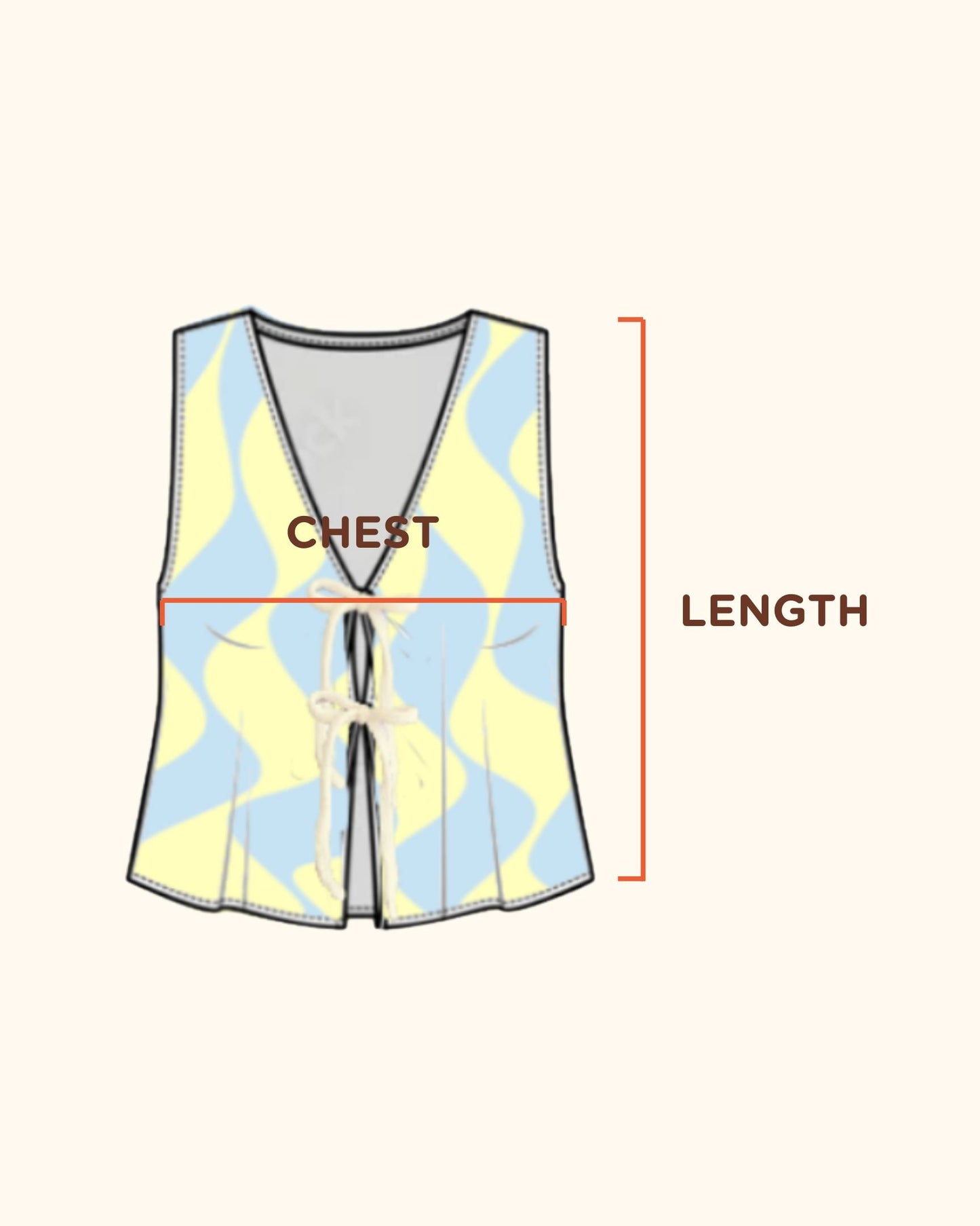 Seaside Swirl Human Cotton Knitted Tunic Vest with Tie Front Sunbean