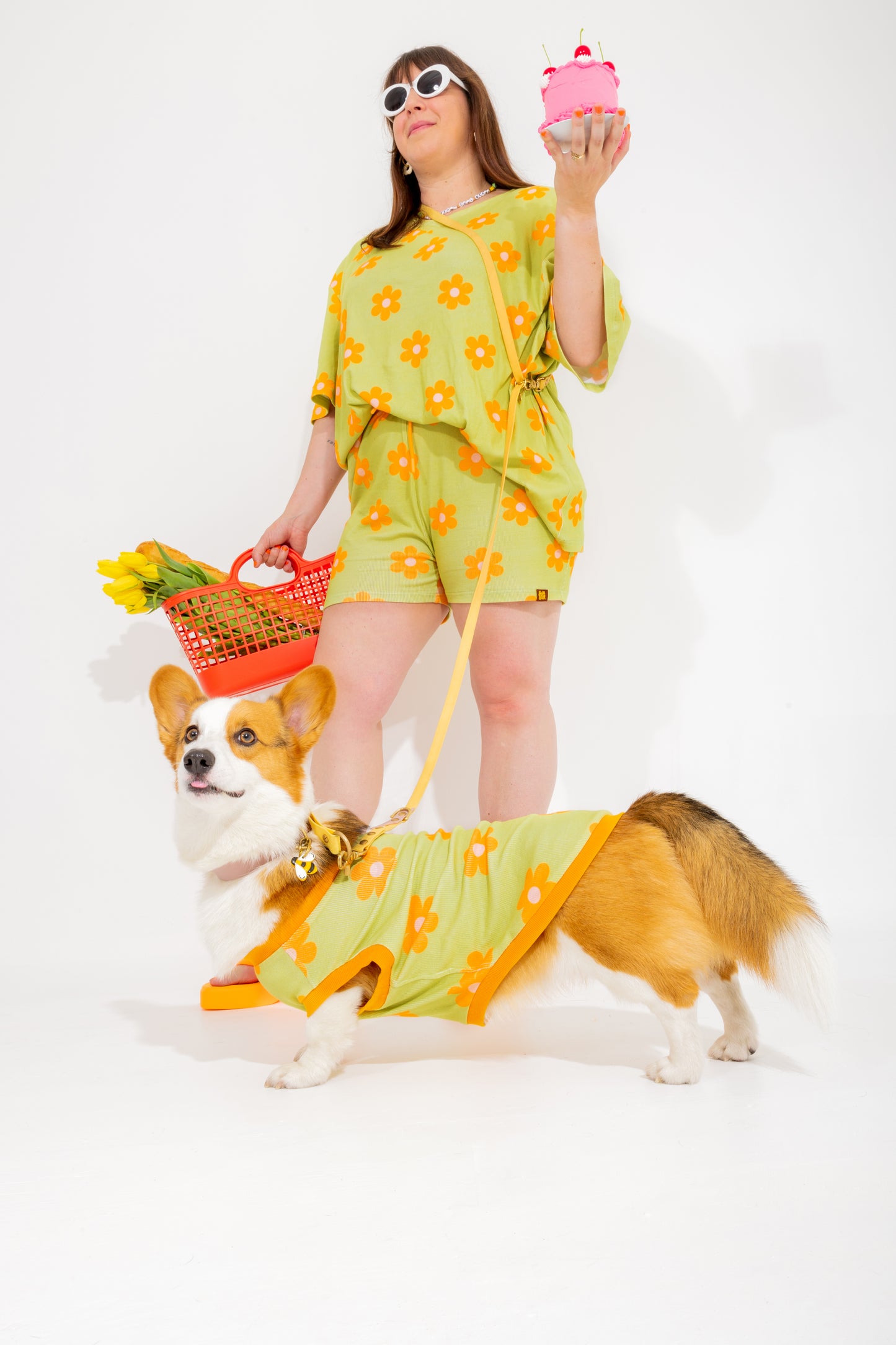 Flower Power Summer Matching Dog and Dog Owners 3-Pieces Set