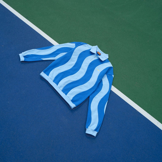 Ziggy Cotton Human Quarter-Zip Sweatshirt Sunbean S Steel Blue + Navy