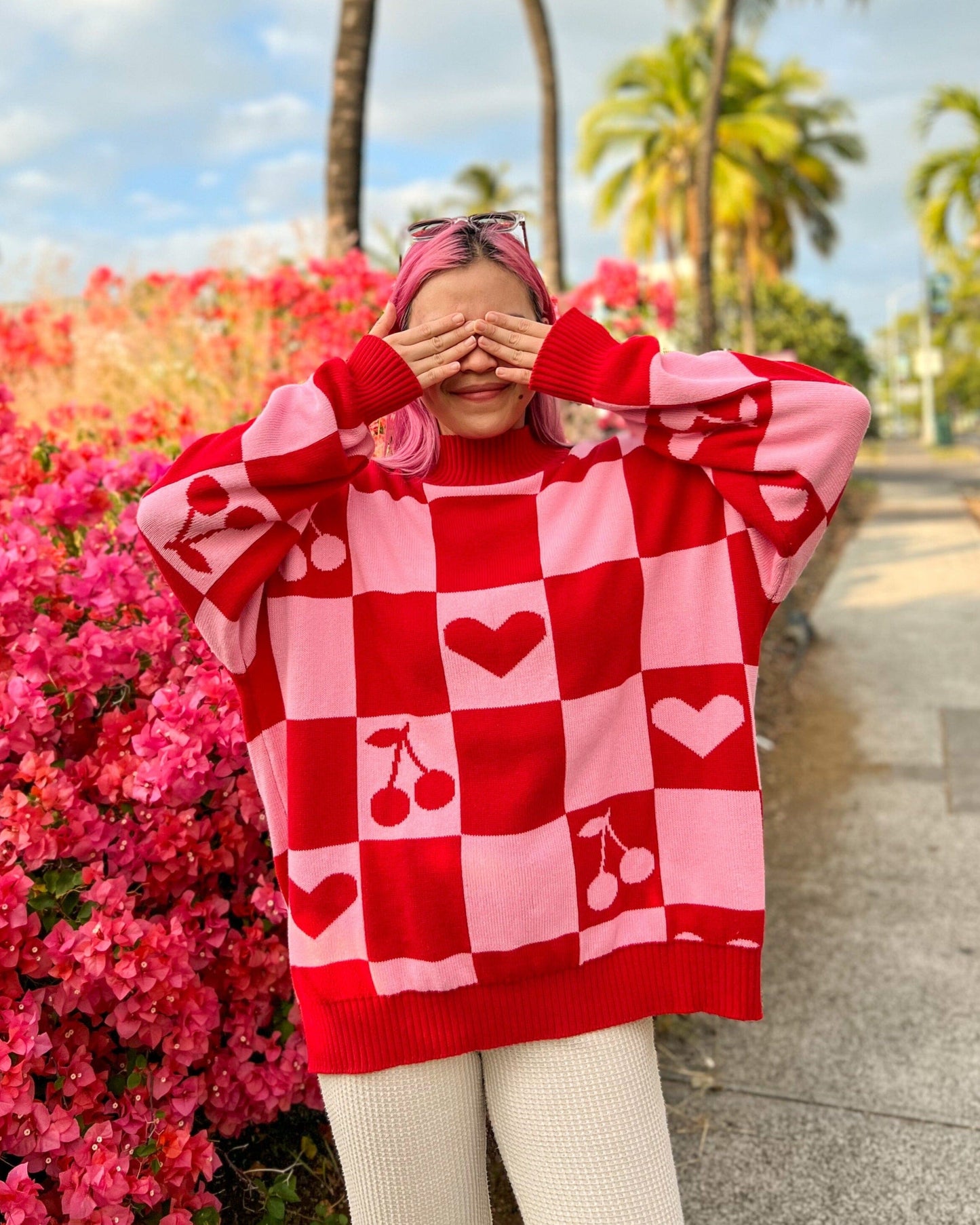 Oversized Human Knitted Love Sweater Sweater Sunbean