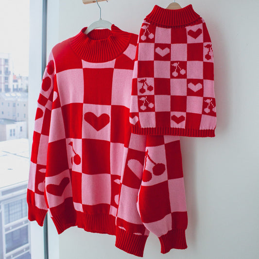 Oversized Human Knitted Love Sweater Sweater Sunbean