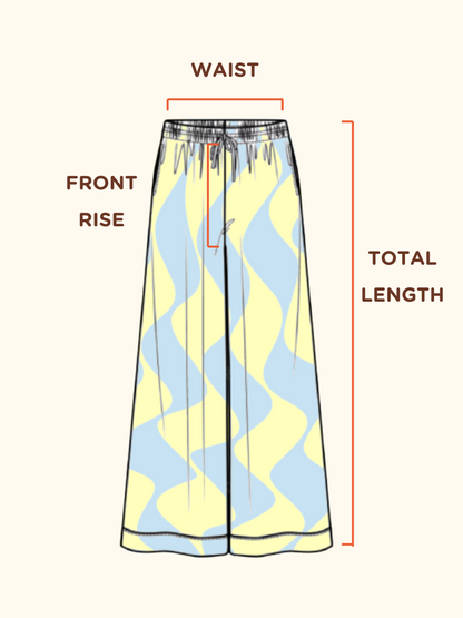 Seaside Swirl Cotton Wide Legs Lounge Pant