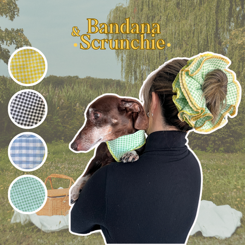 Gingham Bandana and Scrunchie Set
