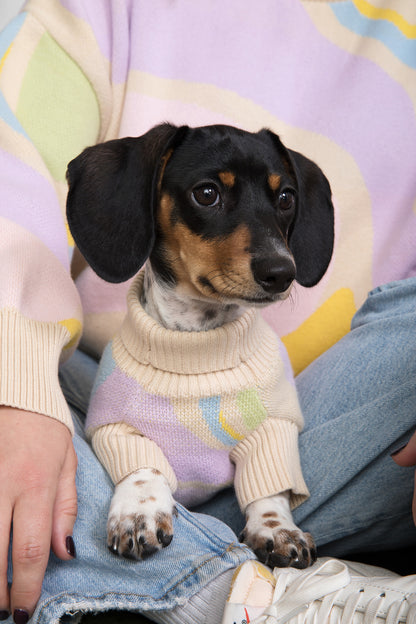 Wavy Knitted Dog Sweater