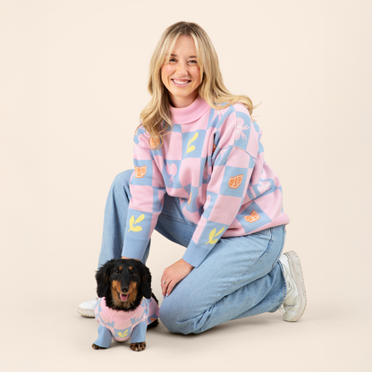 Shelly Cotton 2-Pieces Matching Sweater Set For Dog and Dog Mom