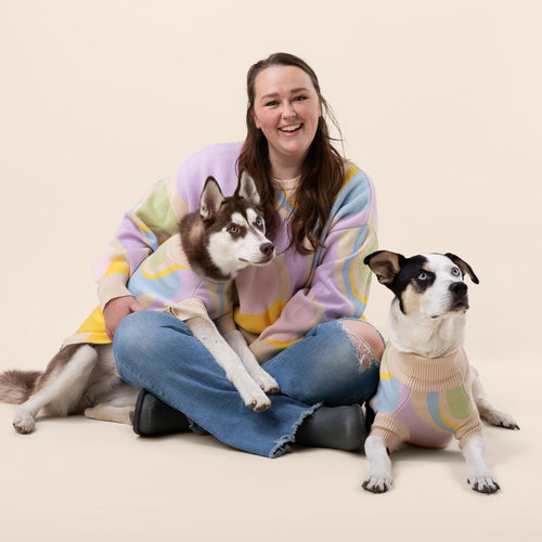 Wavy 100% Cotton 2-Piece Matching Sweater For Pet and Pet Owner