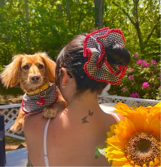 Gingham Bandana and Scrunchie Set Sunbean 