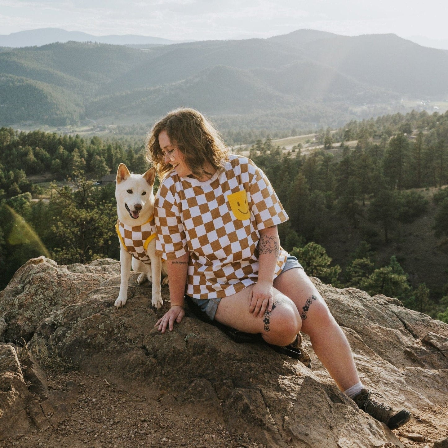 Human Oversized Cotton Smiley Tee Sunbean 
