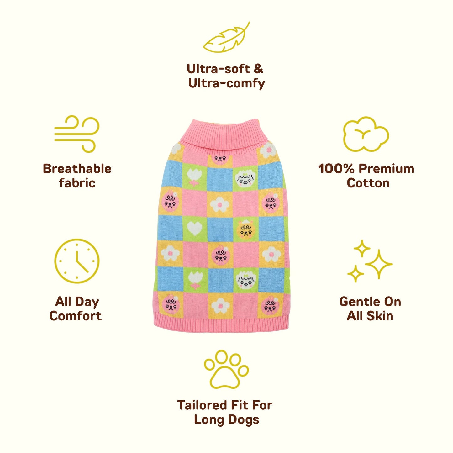 *Limited* Candy Courn Cotton 2-Piece Matching Sweaters For Dog and Dog Parents Sweater Sunbean 
