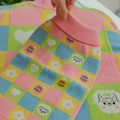 *Limited Edition* Candy Courn Matching Cotton Sweater Set For Dog And Dog Mom Sunbean 