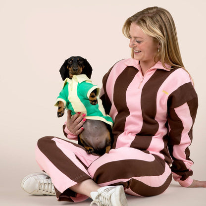 *Pre Order* Ziggy Cotton Quarter Zip Dog and Dog Owner Matching Set Sunbean 