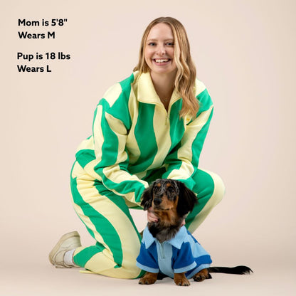 *Pre Order* Ziggy Cotton Quarter Zip Dog and Dog Owner Matching Set Sunbean 