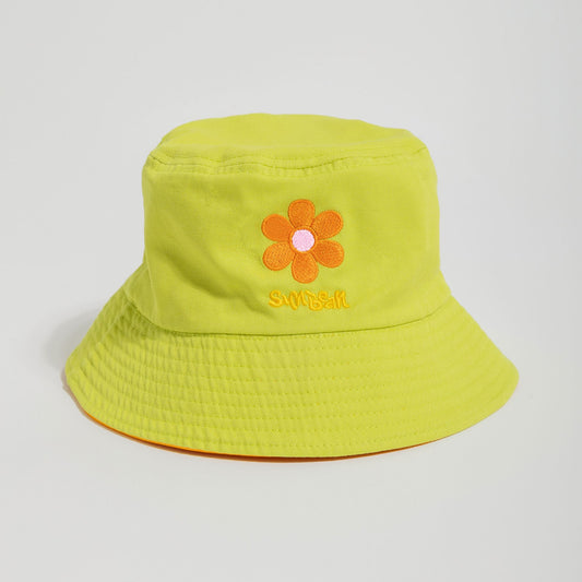 Reversible Flower Power Bucket Hat Sunbean 