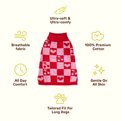 Roll Neck Dog Knitted Love Sweater Sunbean 