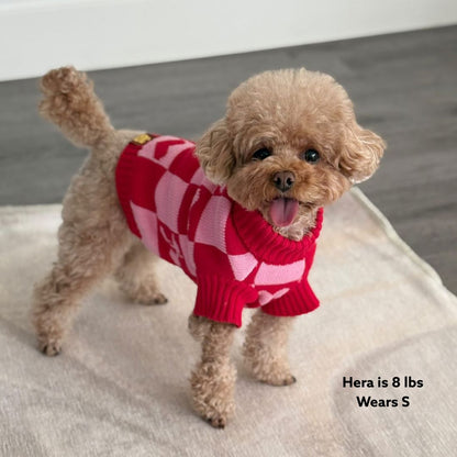Roll Neck Dog Knitted Love Sweater Sunbean 
