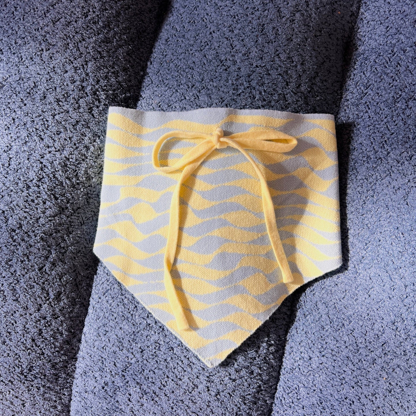 Seaside Swirl Cotton Knitted Dog Bandana Sunbean 