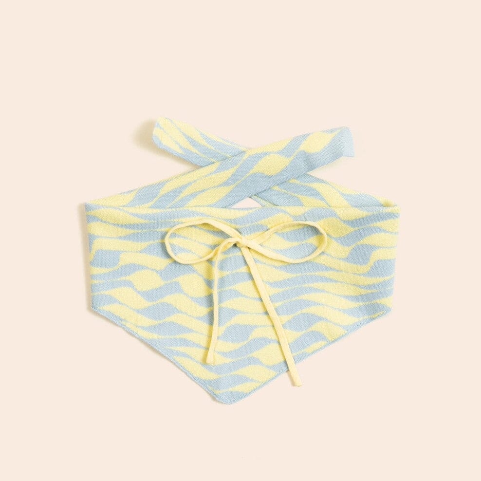 Seaside Swirl Cotton Knitted Dog Bandana Sunbean 