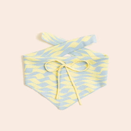 Seaside Swirl Cotton Knitted Dog Bandana Sunbean 