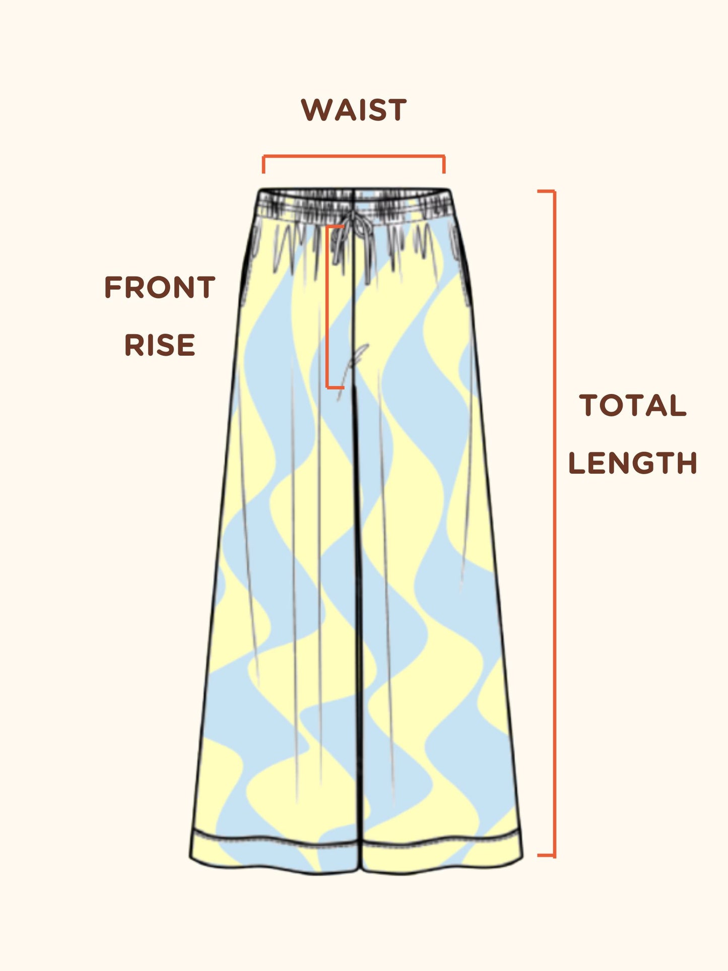 Seaside Swirl Cotton Wide Legs Lounge Pant Sunbean 