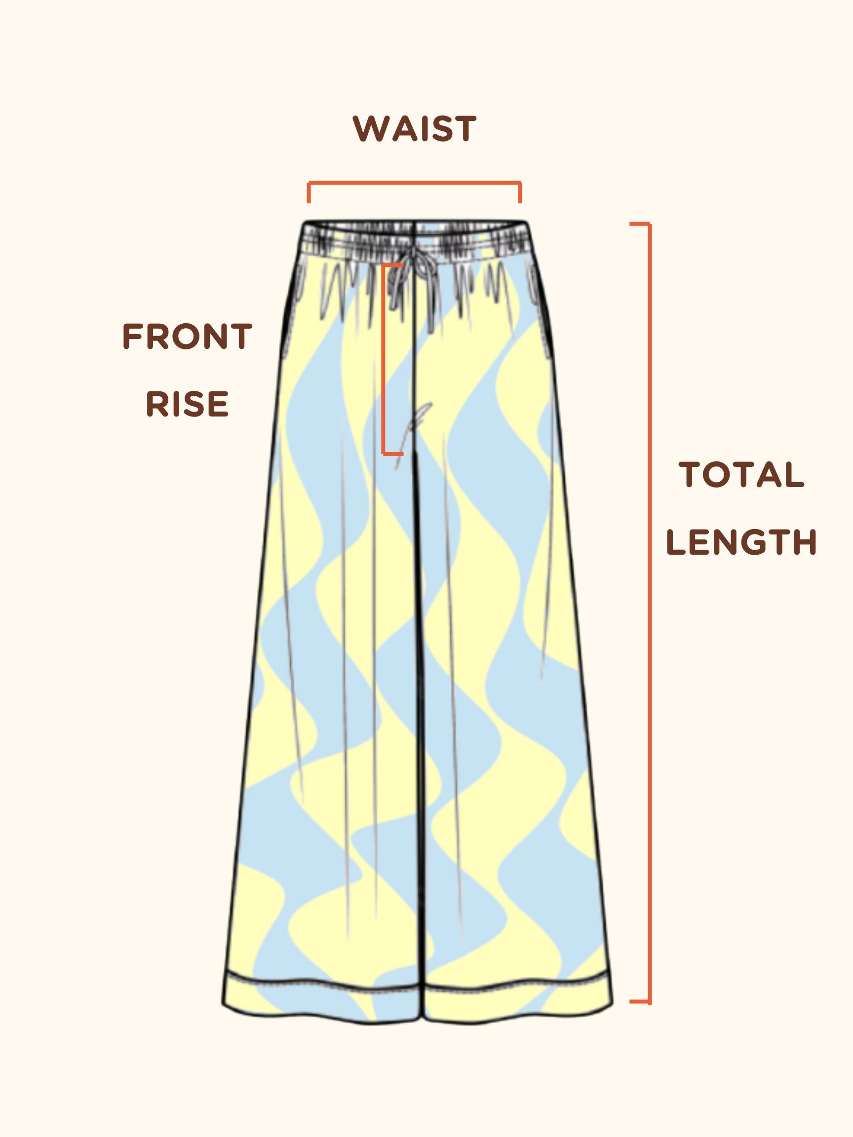 Seaside Swirl Cotton Wide Legs Lounge Pant Sunbean 