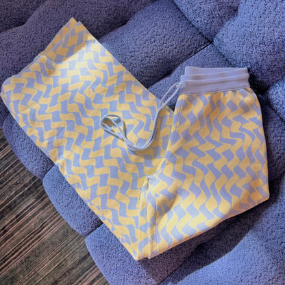 Seaside Swirl Cotton Wide Legs Lounge Pant Sunbean 