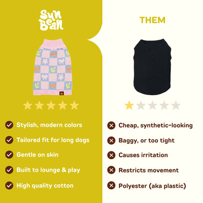 Shelly Cotton 2-Pieces Matching Sweater Set For Dog and Dog Mom Sunbean 