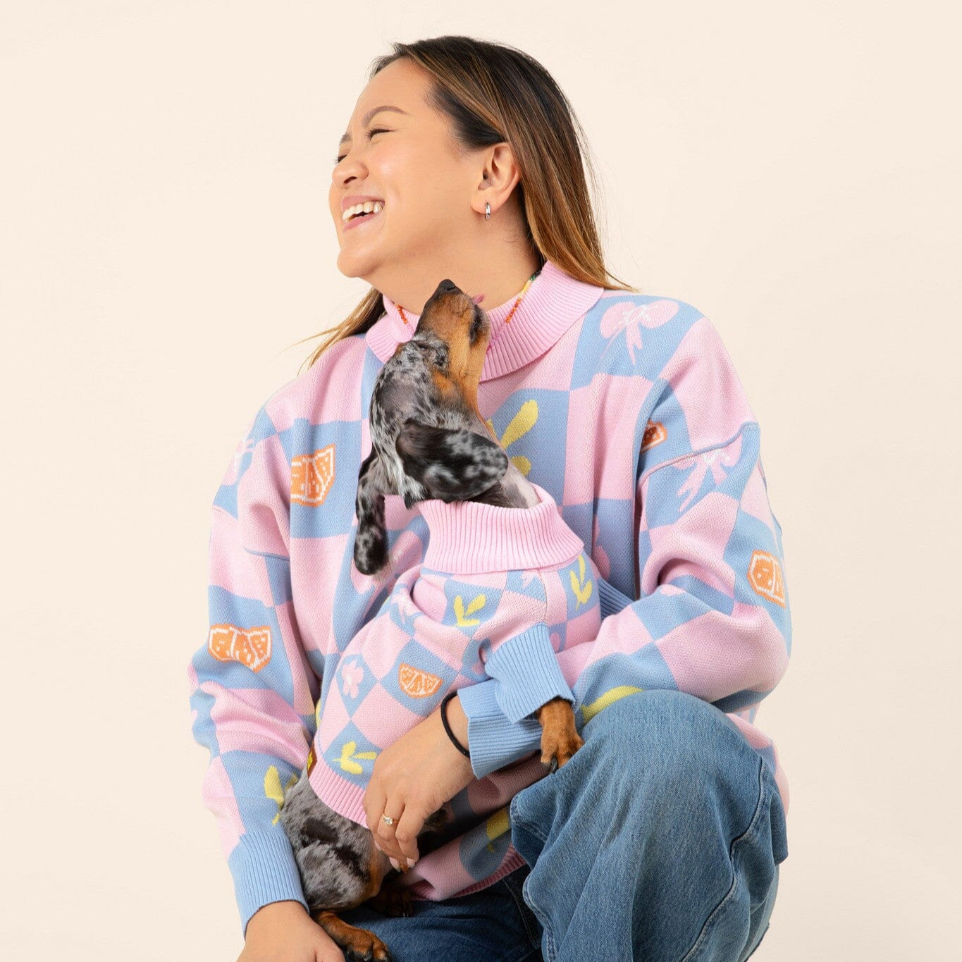 Shelly Roll Neck Knitted Dog Sweater Sunbean 