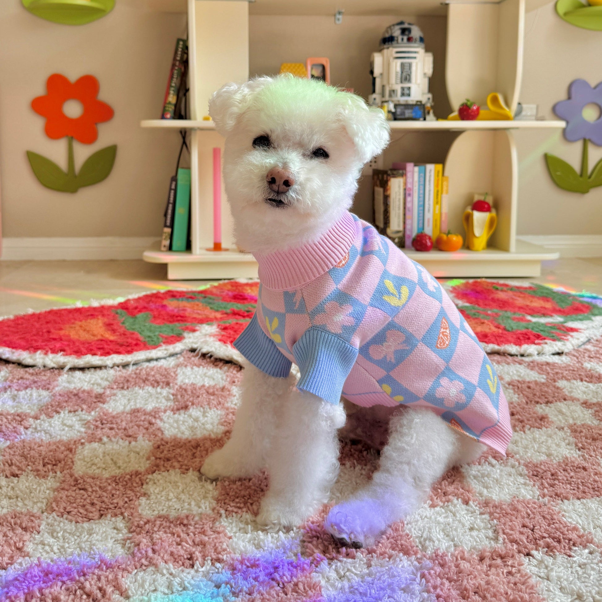 Shelly Roll Neck Knitted Dog Sweater Sunbean 