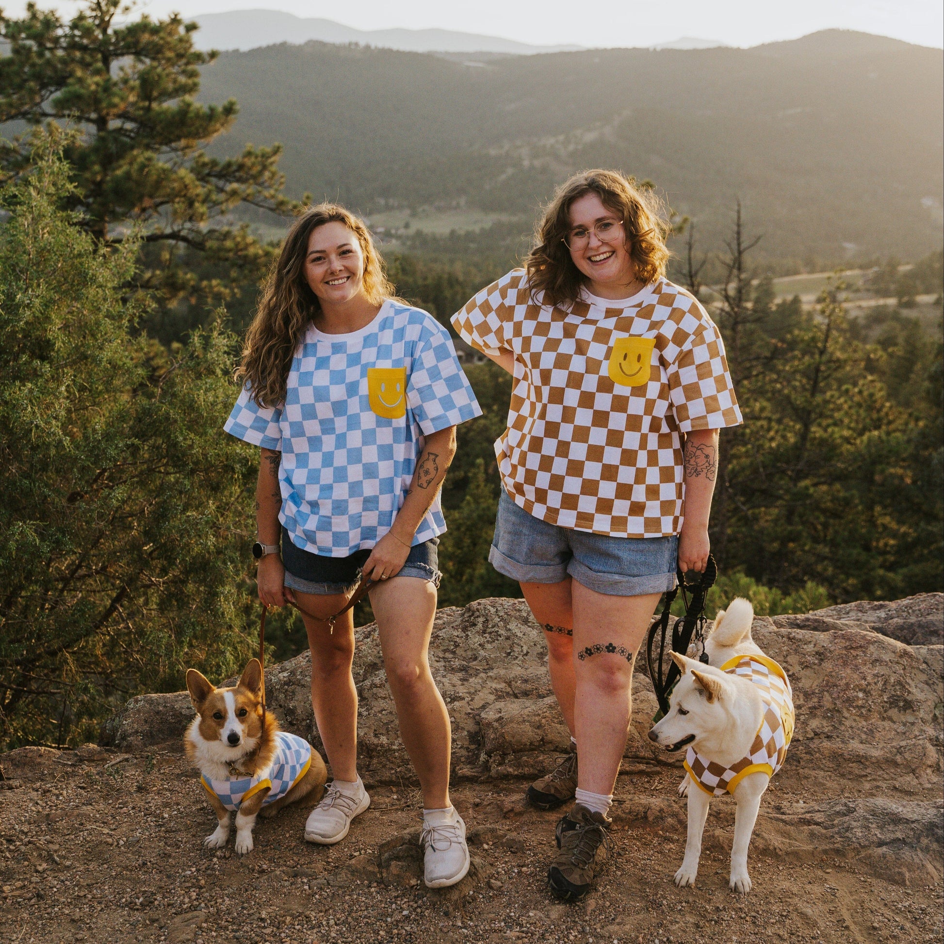Smiley Cotton 2-Piece Matching T-shirt For Dog and Dog Parents Sunbean 
