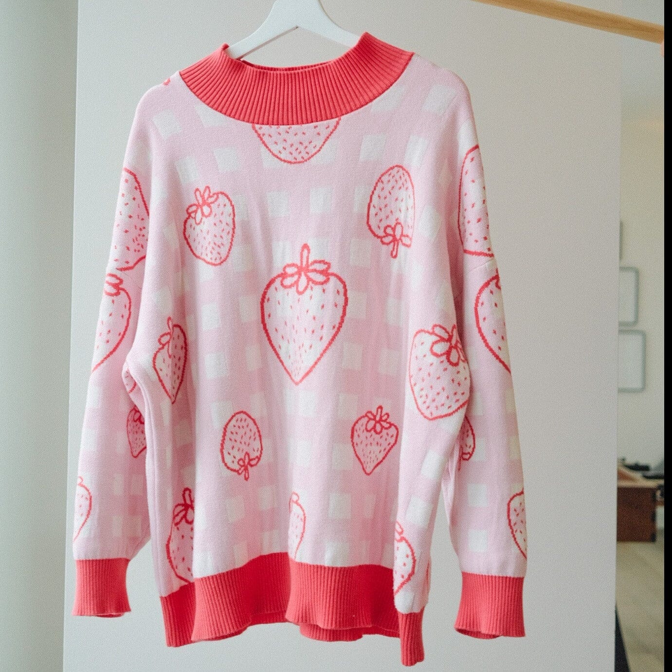 Strawberry Oversized Human Sweater Sunbean 