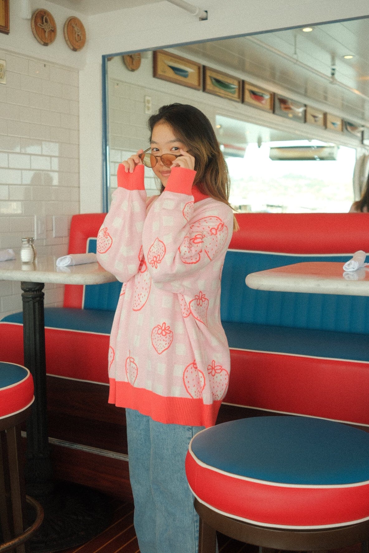 Strawberry Oversized Human Sweater Sunbean 