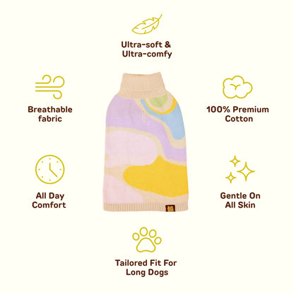 Wavy 100% Cotton 2-Piece Matching Sweater For Pet and Pet Owner Sunbean 