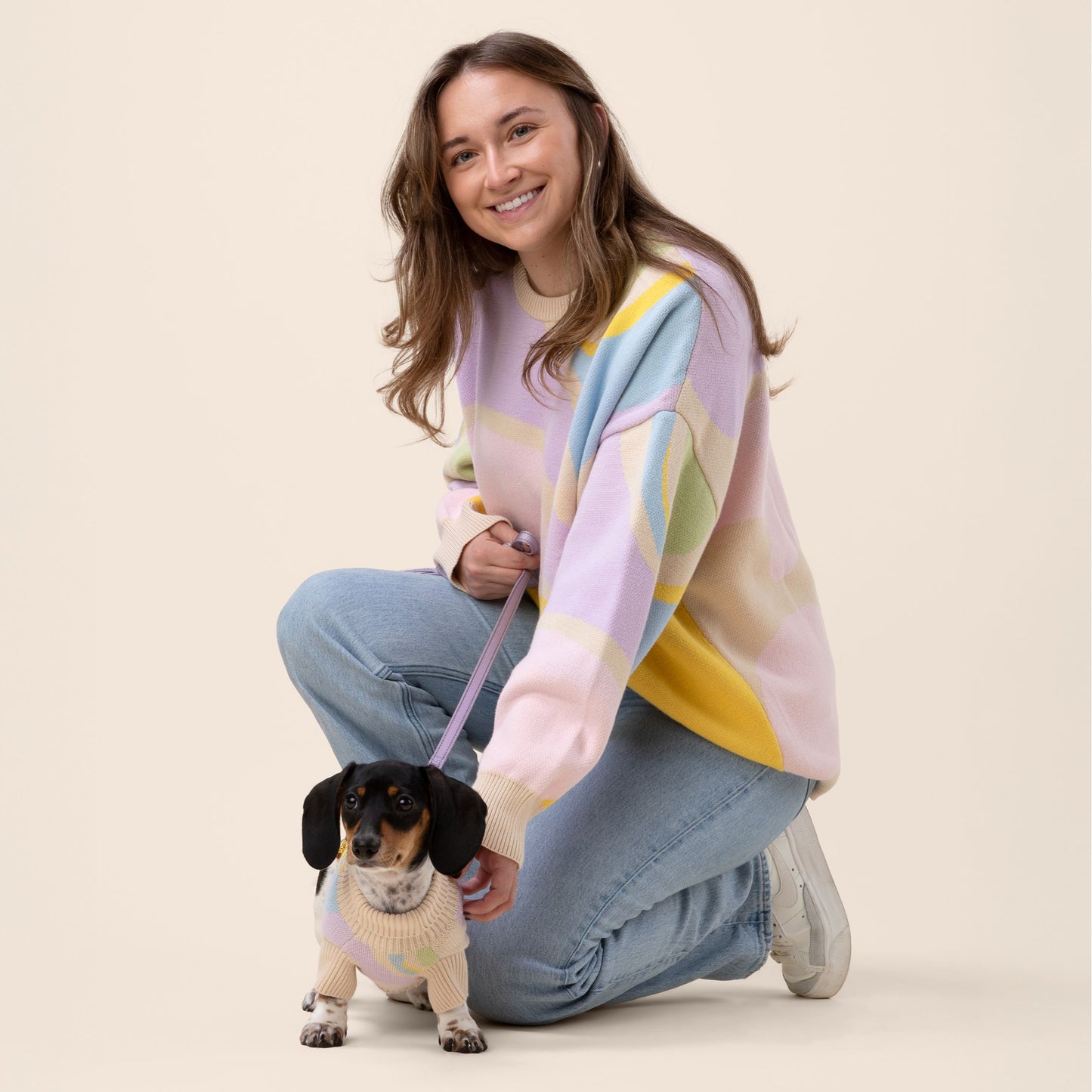 Wavy 100% Cotton 2-Piece Matching Sweater For Pet and Pet Owner Sunbean 