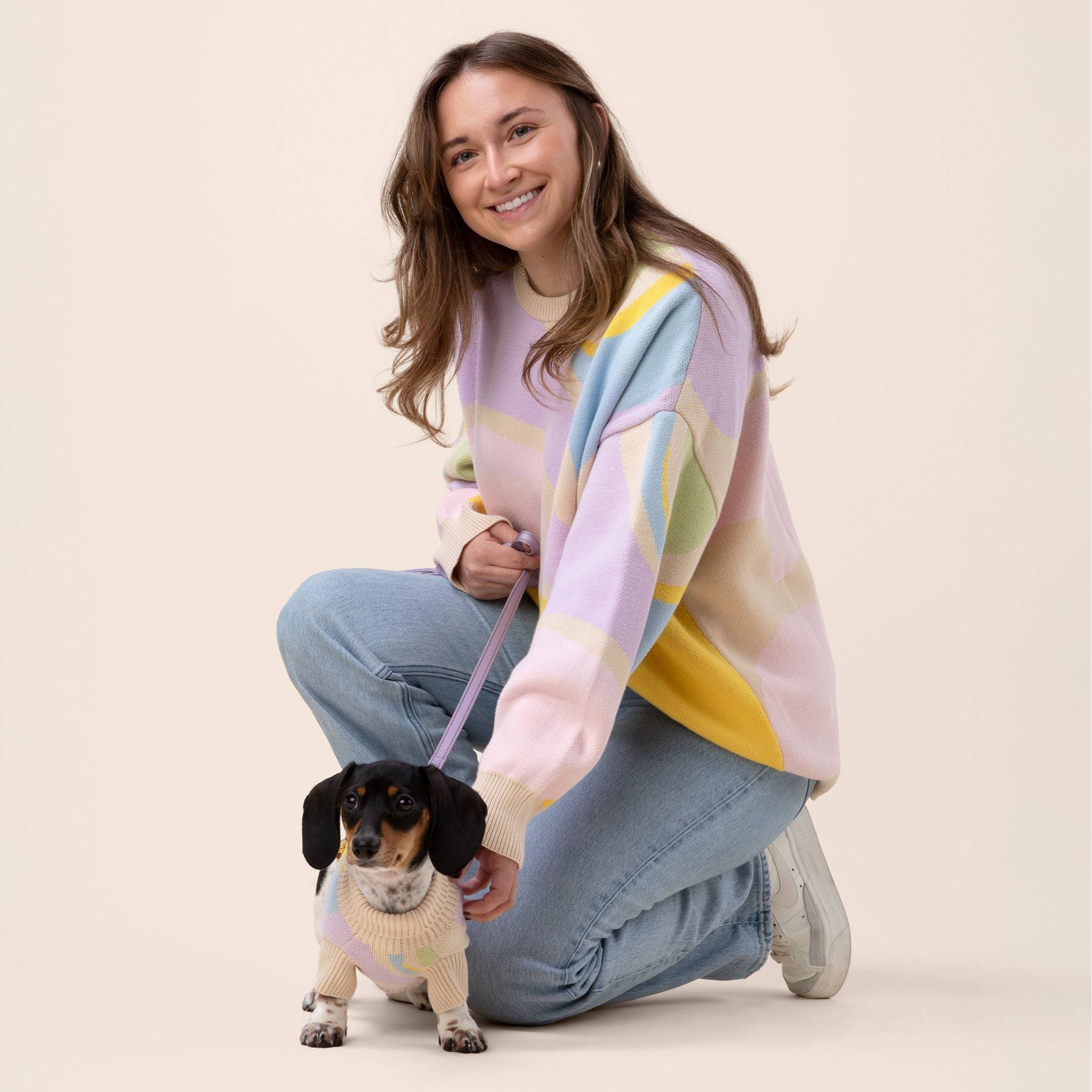 Wavy Cotton Matching Sweater For Pet and Pet Owner Sunbean 