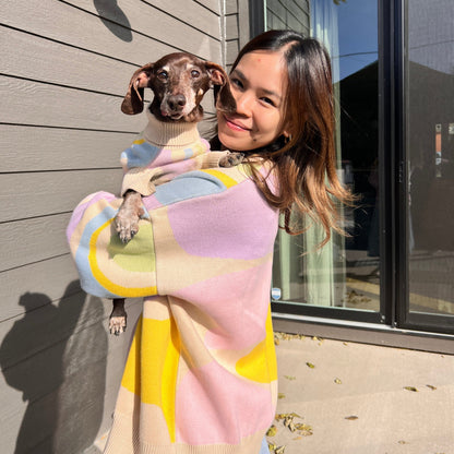 Wavy Knitted Dog Sweater Sunbean 