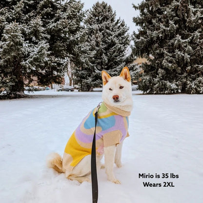 Wavy Knitted Dog Sweater Sunbean 