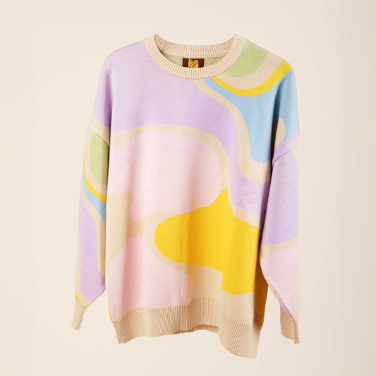 Wavy Oversized Human Sweater Sunbean 