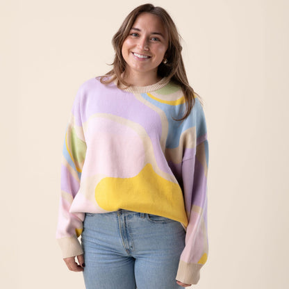 Wavy Oversized Human Sweater Sunbean 