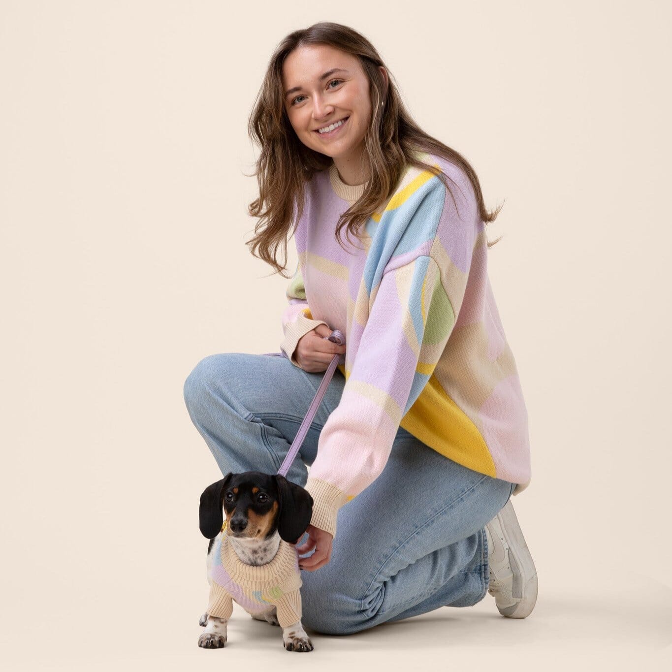 Wavy Oversized Human Sweater Sunbean 