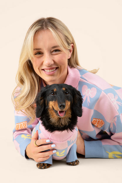 Shelly Cotton 2-Pieces Matching Sweater Set For Dog and Dog Mom