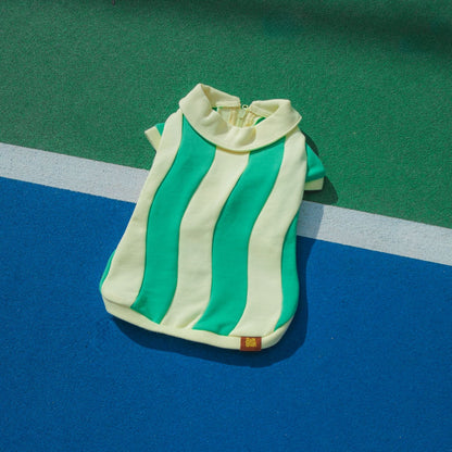 Ziggy Cotton Dog Quarter-Zip Pullover Sunbean S Butter Yellow + Fern Green 