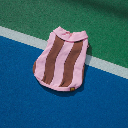 Ziggy Cotton Dog Quarter-Zip Pullover Sunbean S Peony + Espresso 