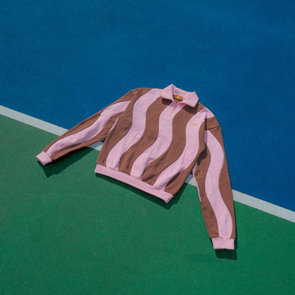 Ziggy Cotton Human Quarter-Zip Sweatshirt Sunbean S Peony + Espresso 