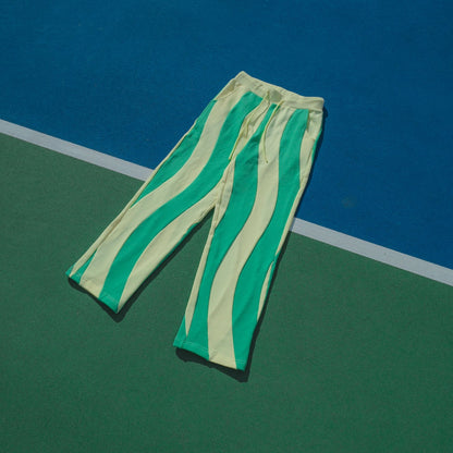 Ziggy Cotton Human Sweatpants Sunbean S Butter Yellow + Fern Green 