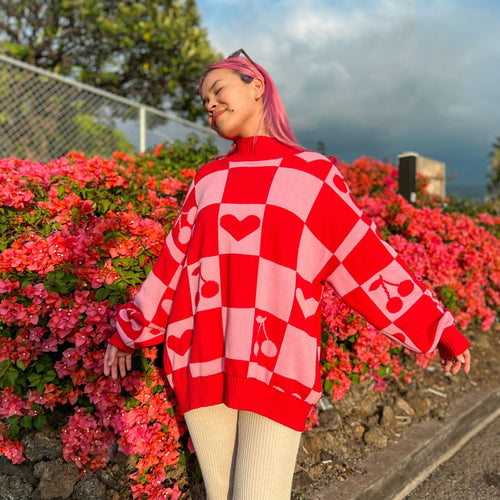 Oversized Human Knitted Love Sweater Sweater Sunbean 